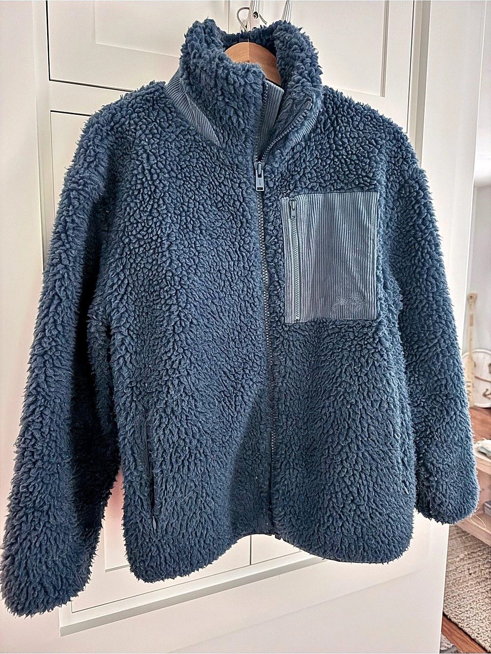 Jetty Teddy Fleece Jacket in Blue Size Medium EUC